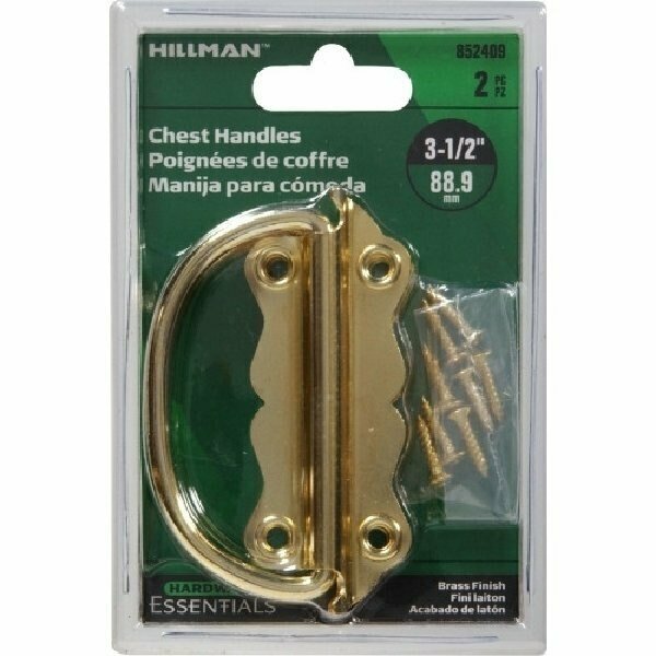 3-1/2 BRASS PLATED CHESTHANDLE, Essentials, Mfr#: 852409